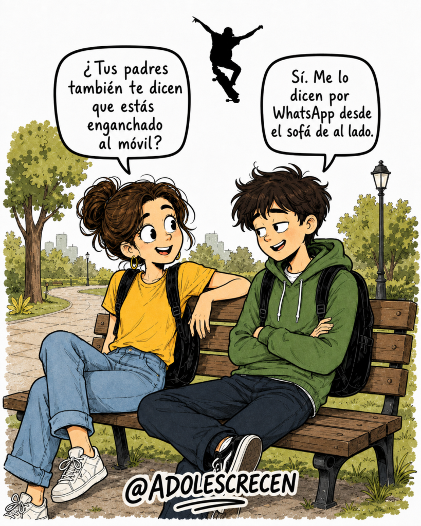 «Mamá, ¿quieres más a tu teléfono que a mí?»: cuando el móvil de los padres se interpone en la relación con sus hijos adolescentes chatgpt image 11 ago 2026, 20 03 11